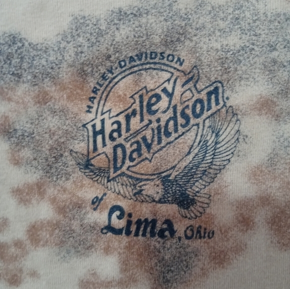 Harley-davidson Sleeveless Tie Dye V Neck Shimmer Front Lima Ohio Tank Top - Picture 5 of 6